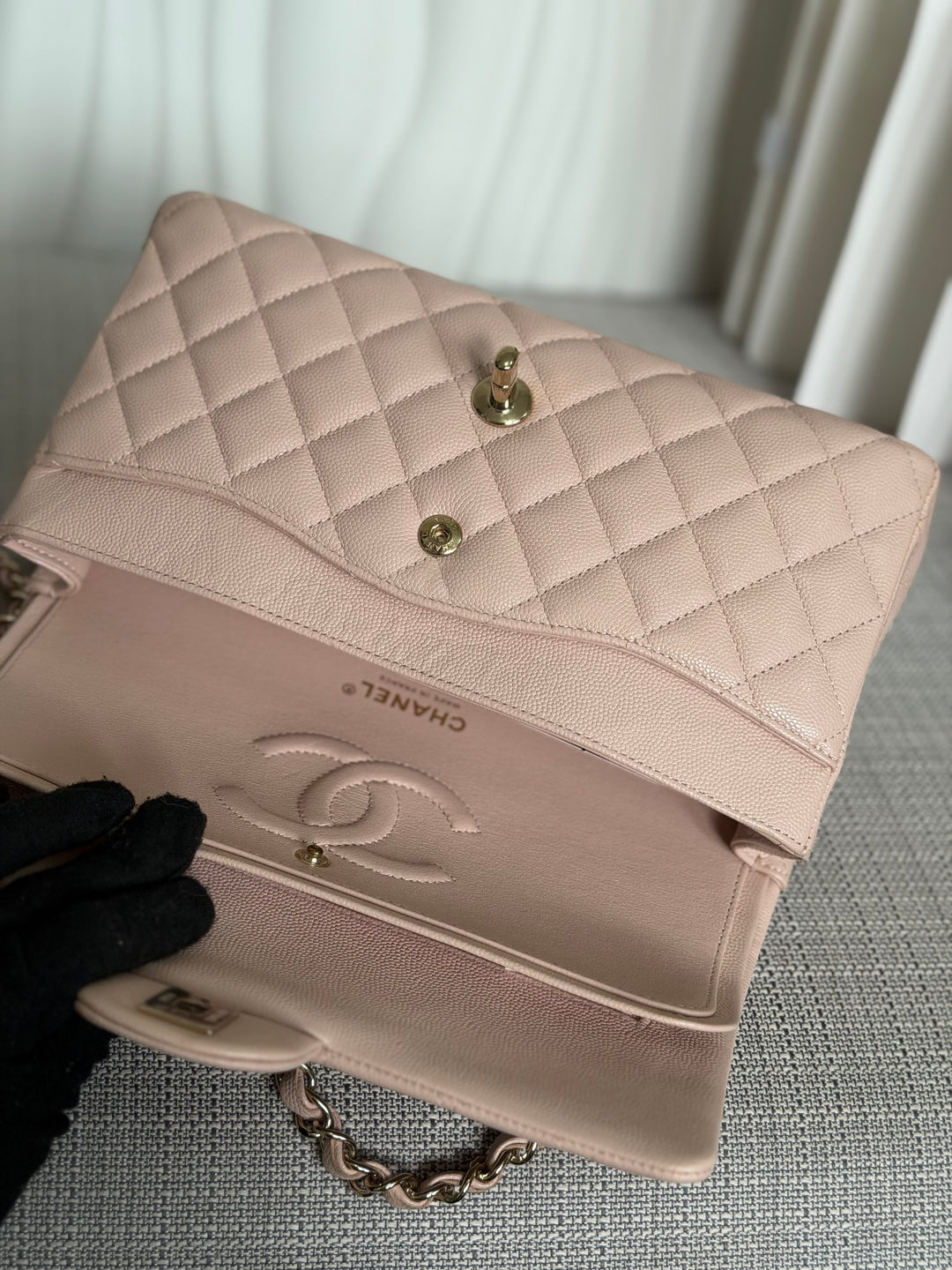 CHANEL 21C 2021 Rose Clair Caviar LGHW Medium ML 11.12 Timeless Classic Double Flap Bag