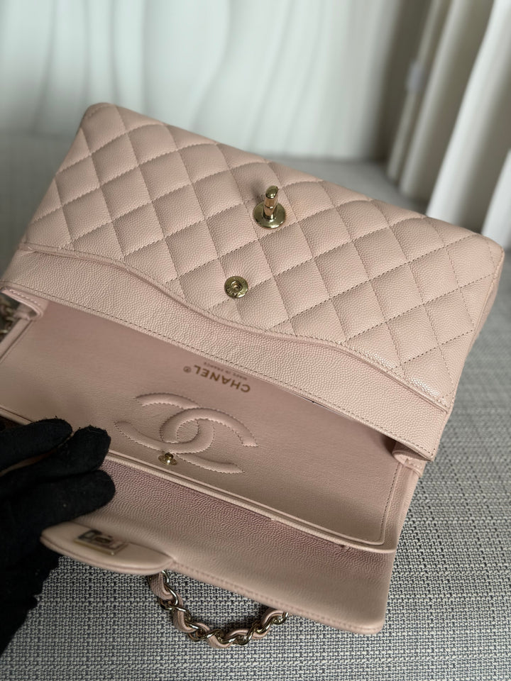 CHANEL 21C 2021 Rose Clair Caviar LGHW Medium ML 11.12 Timeless Classic Double Flap Bag