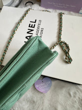 Load image into Gallery viewer, Chanel 23P Tiffany Green Caviar LGHW Classic Wallet on Chain (WOC)
