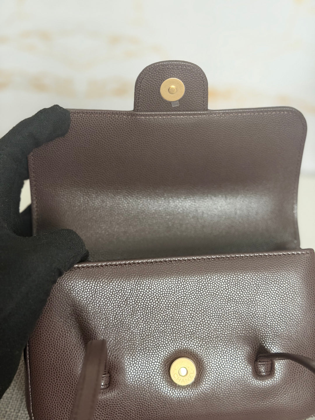 CHANEL Brown Caviar Preppy Mini 26S 2026 with Aged GHW 17 cms