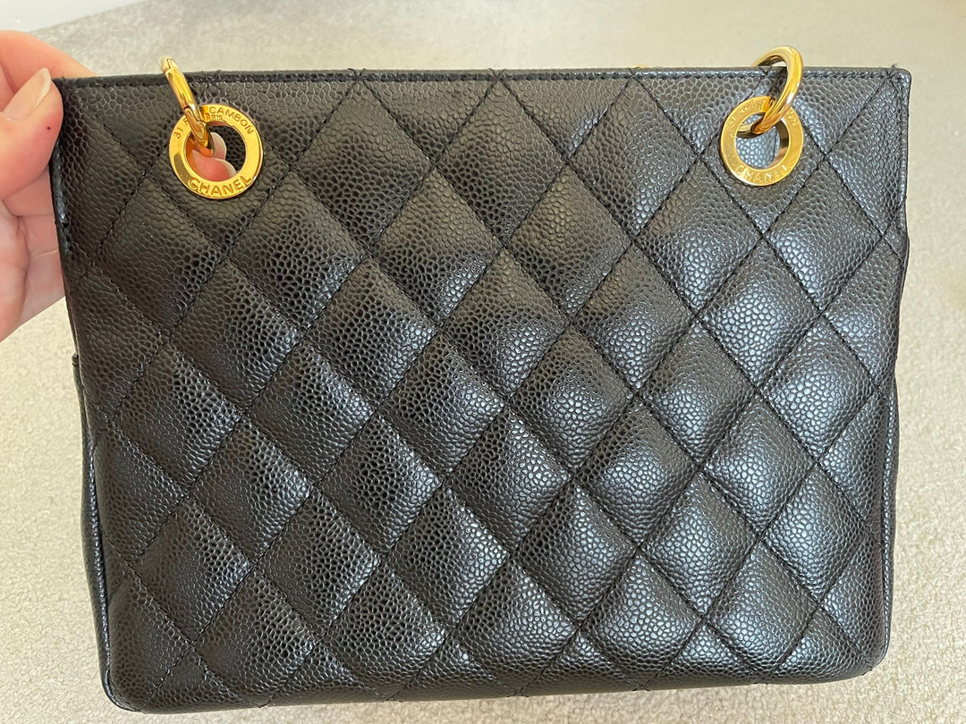 Petite Timeless Tote (PTT) in Black caviar GHW series 14 2011