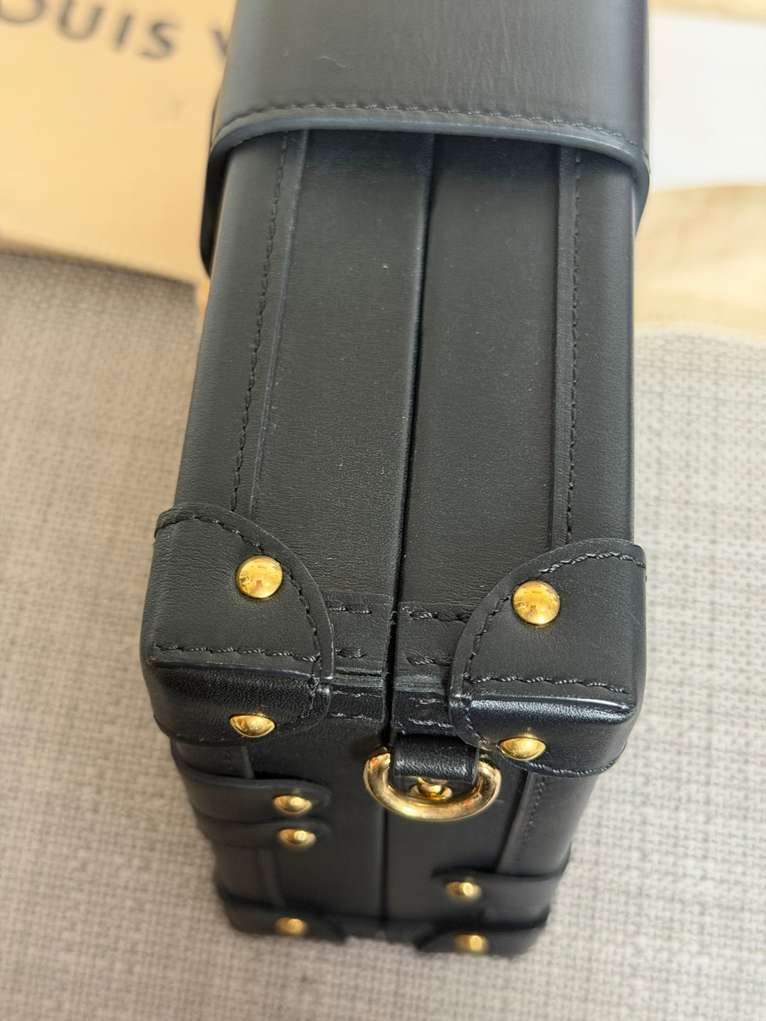 LOUIS VUITTON LV Petite Malle in Metal Black and Gold