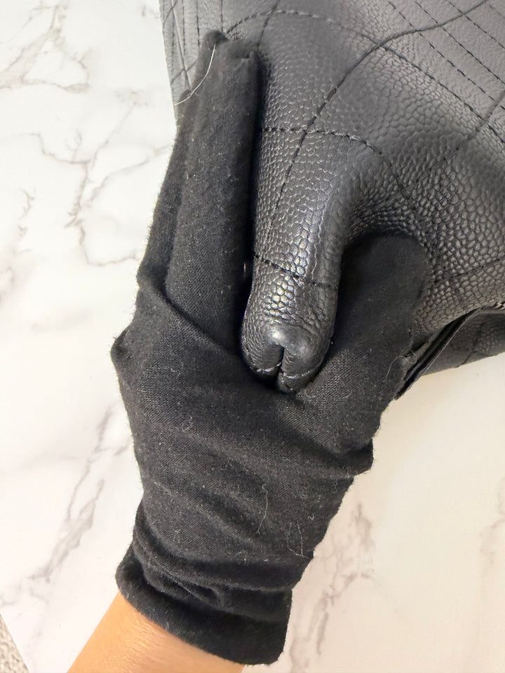 CHANEL series 23 Black Caviar Ruthenium HW Tote Bag with Shoulder Chain strap