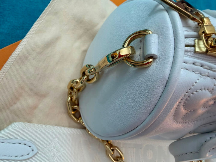 LOUIS VUITTON Papillon BB in Snow Emprinte Leather
