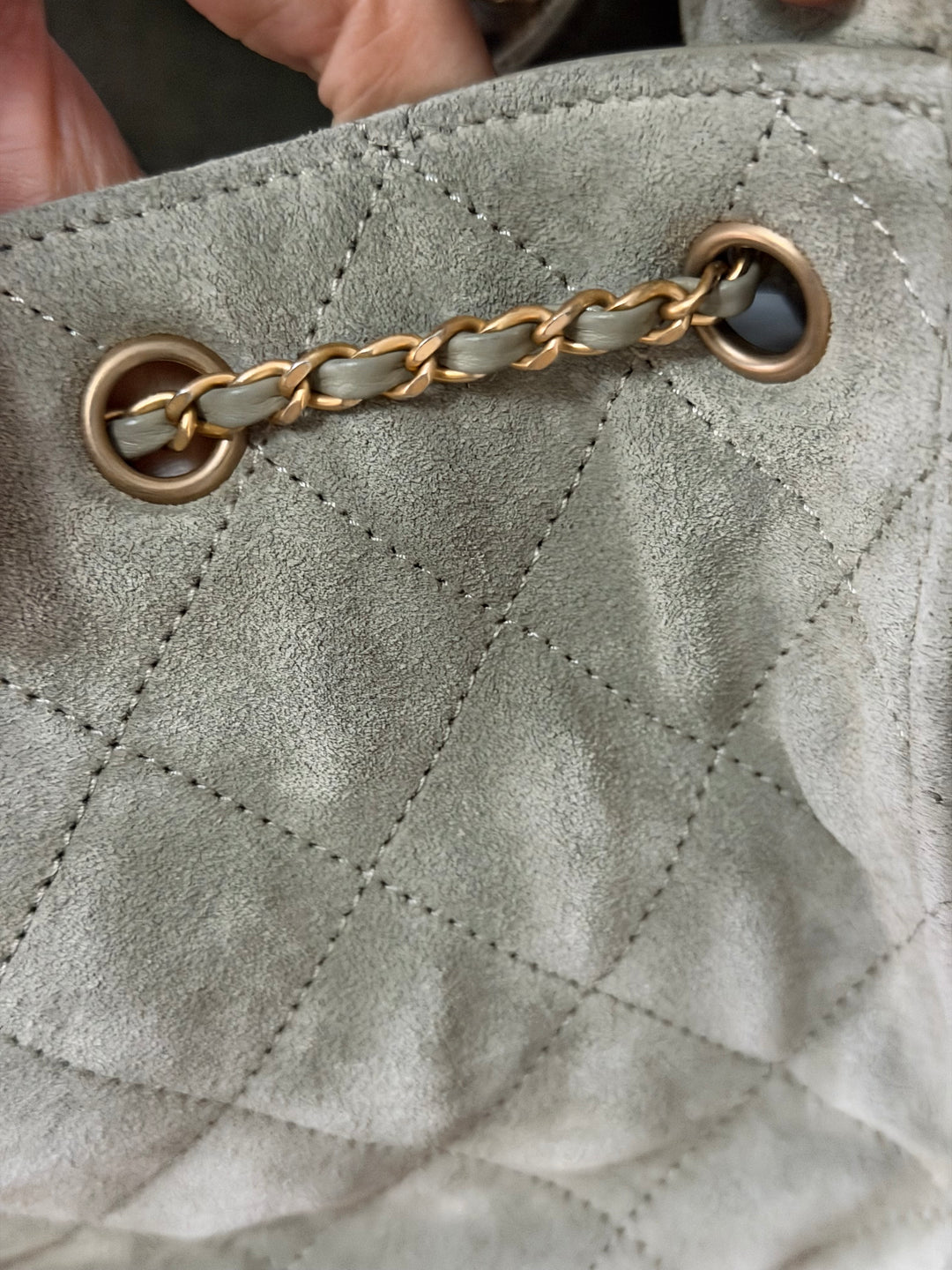 CHANEL 25C 2025 Khaki Suede Aged GHW 25 Hobo Bag size Medium