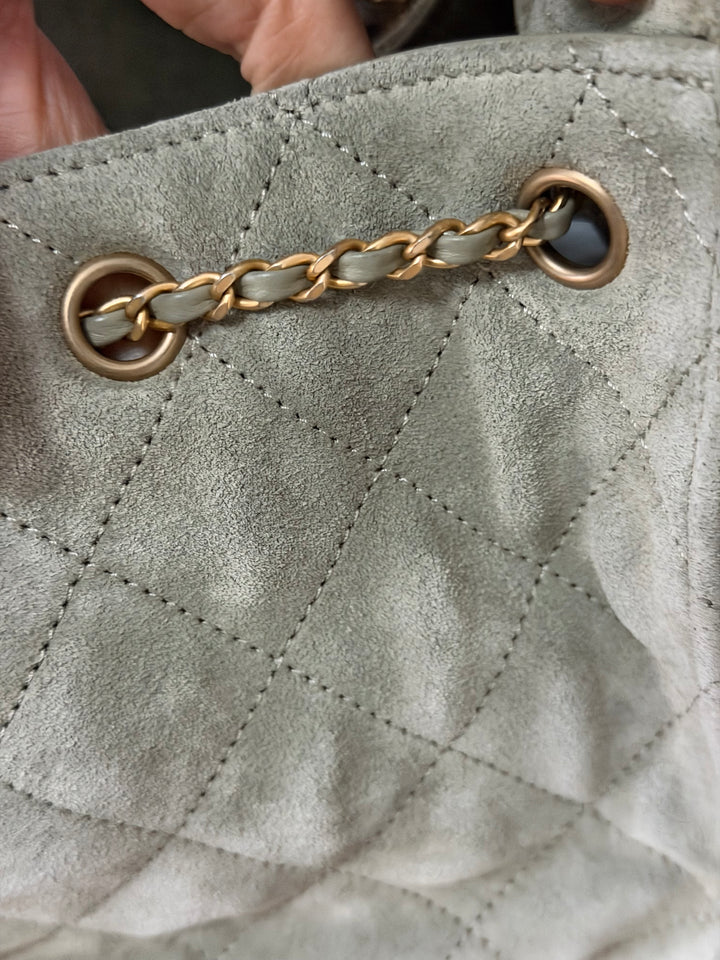 CHANEL 25C 2025 Khaki Suede Aged GHW 25 Hobo Bag size Medium