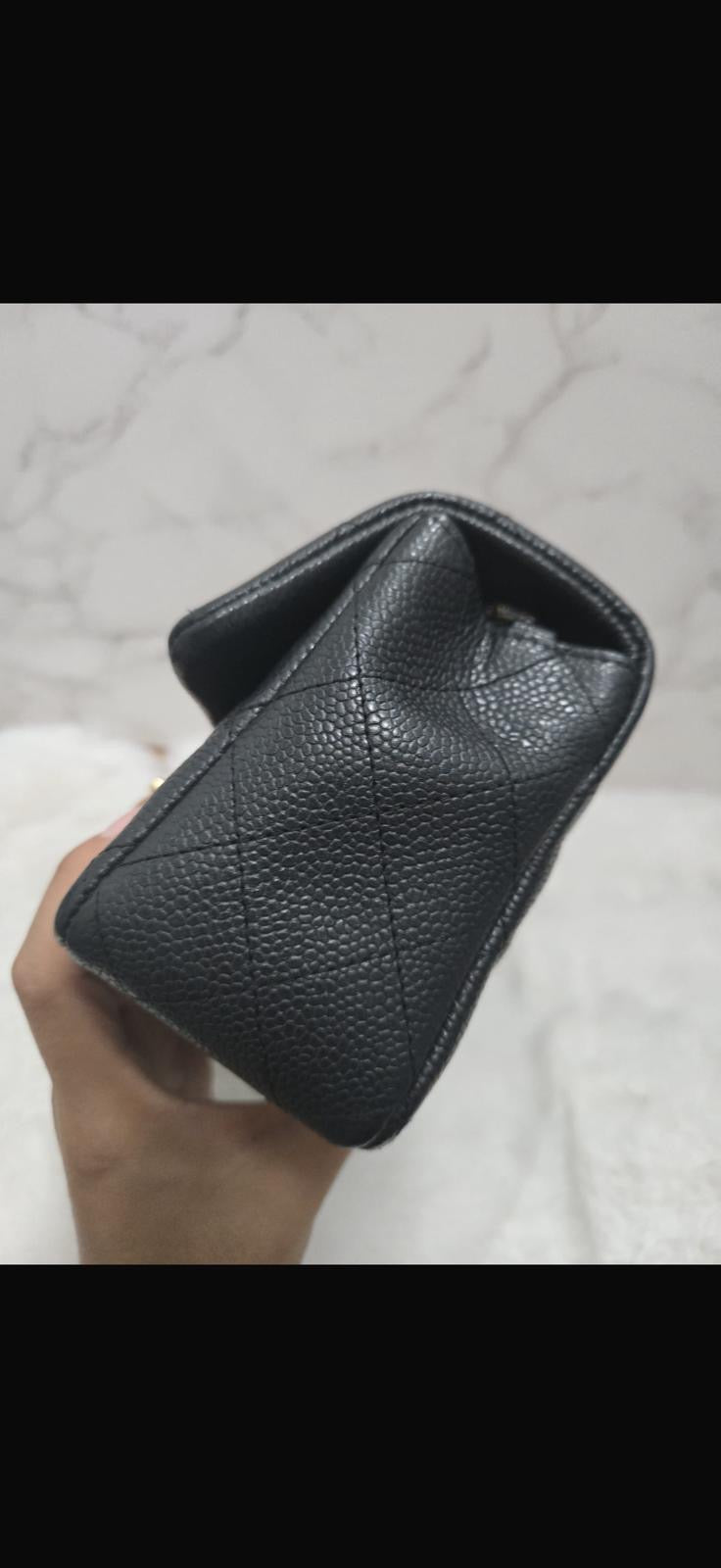 CHANEL series 20 Black Caviar Brushed GHW Mini rectangular Flap Bag