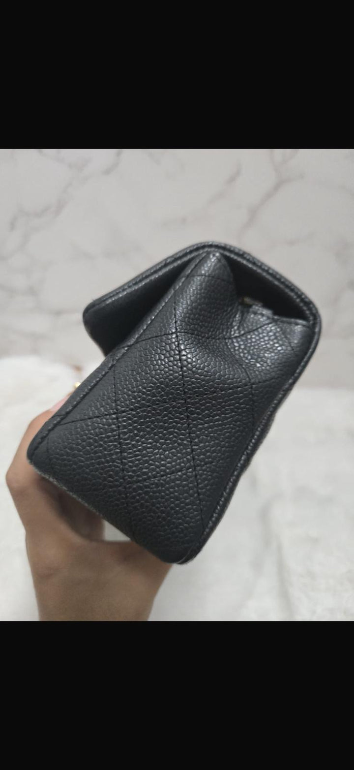 CHANEL series 20 Black Caviar Brushed GHW Mini rectangular Flap Bag