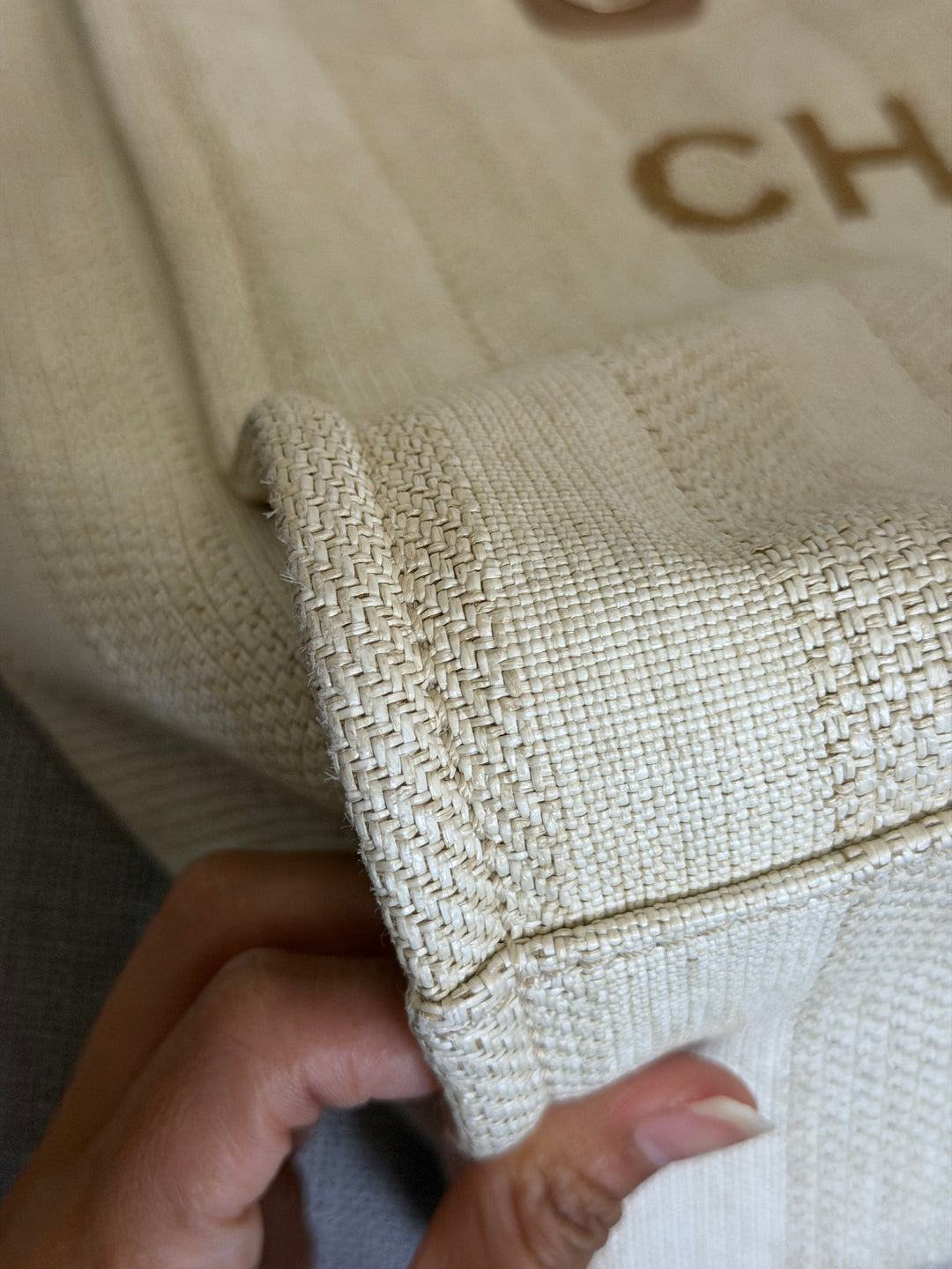 CHANEL series 29 Beige and Brown Stripe Medium 15 inches Deauville Tote Bag 2020