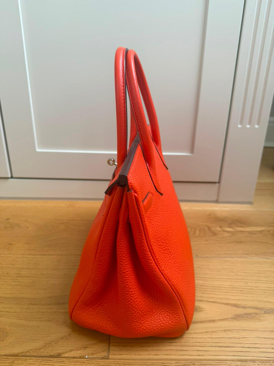 HERMÈS Orange Togo Leather PHW Birkin 30 Stamp X 2016
