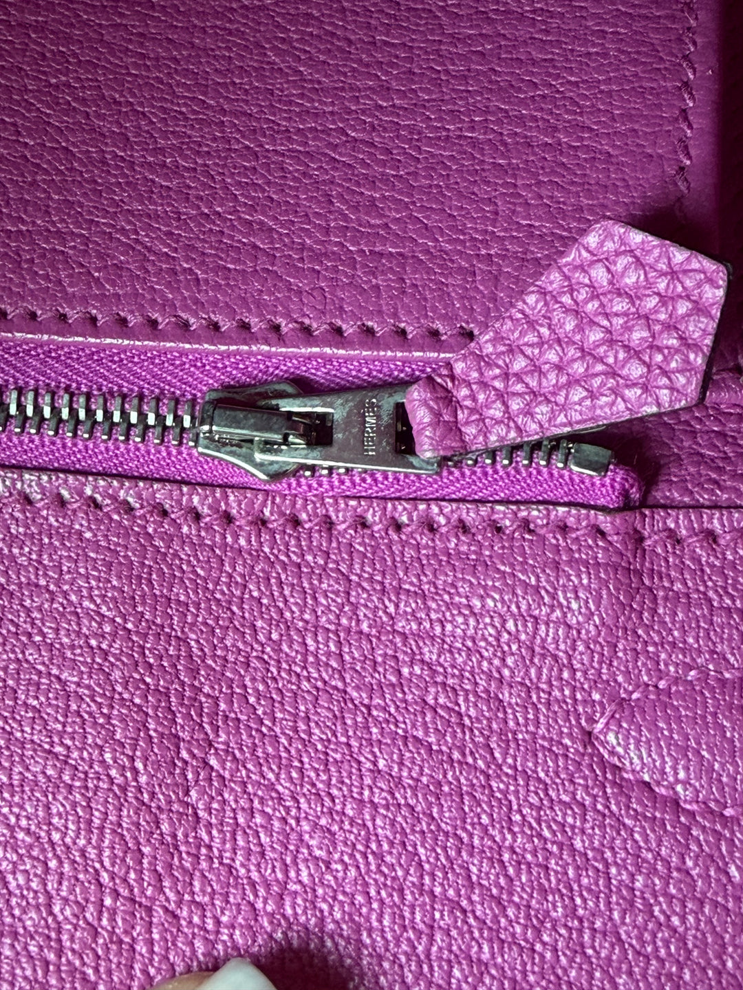 HERMÈS Rose Pourpre Togo Leather PHW Birkin 25 stamp C 2017
