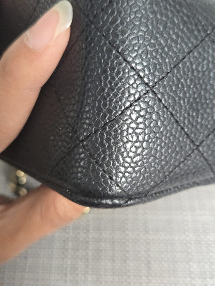 CHANEL series 20 Black Caviar Brushed GHW Mini rectangular Flap Bag