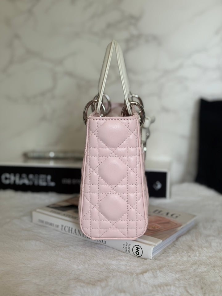DIOR Mini Lady Dior Two Tone Latte and Rose Tendre SHW 2025