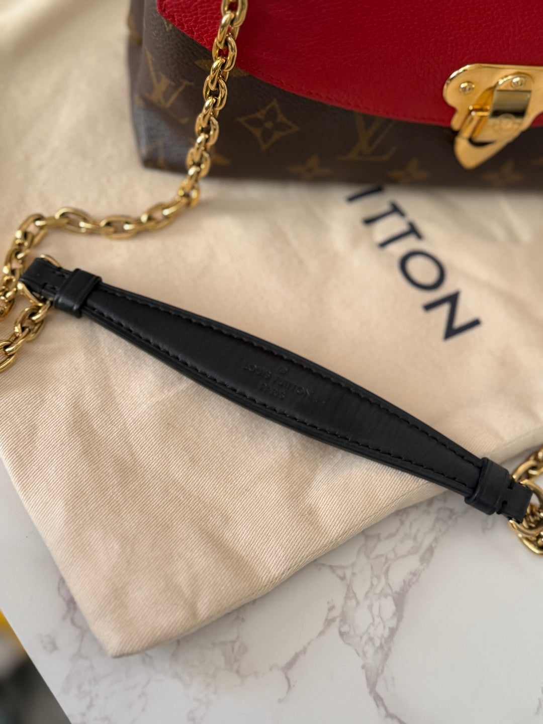 LOUIS VUITTON LV Saint St Placide In Monogram Canvas/Cherry Red