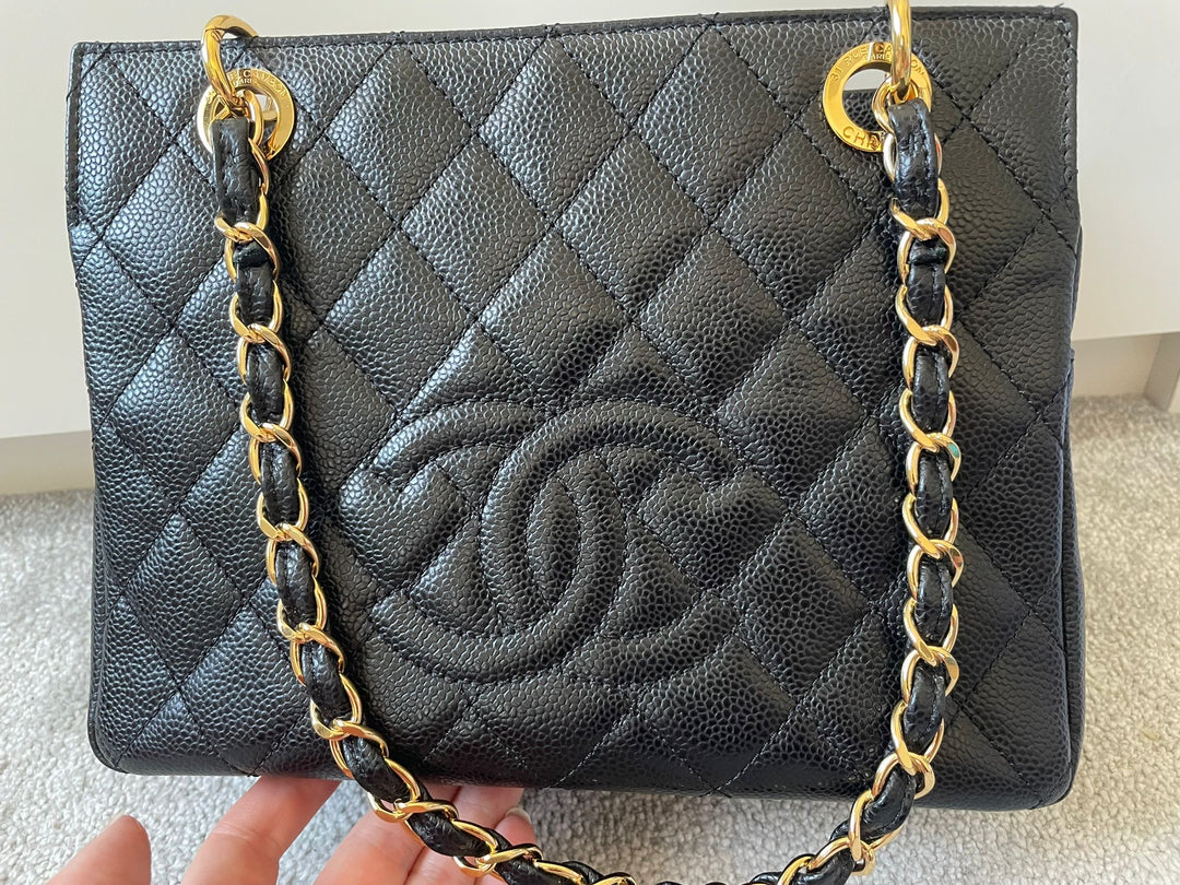 Petite Timeless Tote (PTT) in Black caviar GHW series 14 2011