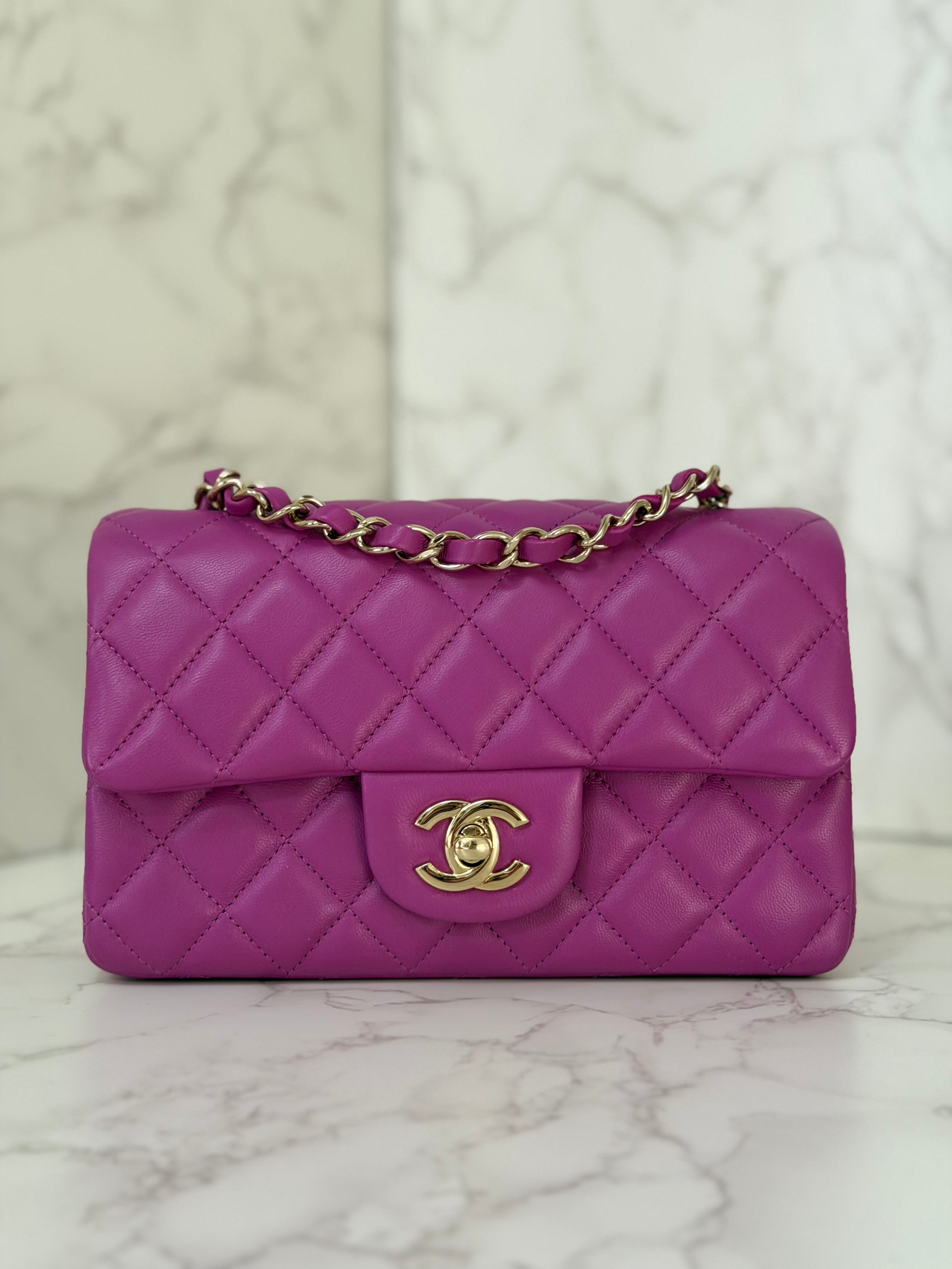CHANEL 21C Collection 2020/2021 Purple Lambskin Champagne GHW Mini