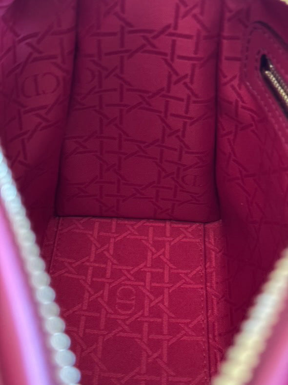 Christian Dior Lady Dior Medium in Red Lambskin GHW (2021)