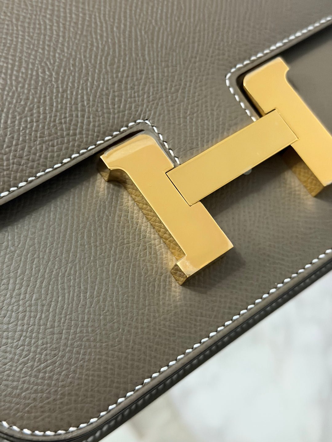 Hermes Constance 18 Etoupe Epsom Leather GHW Flap Bag Stamp D 2019