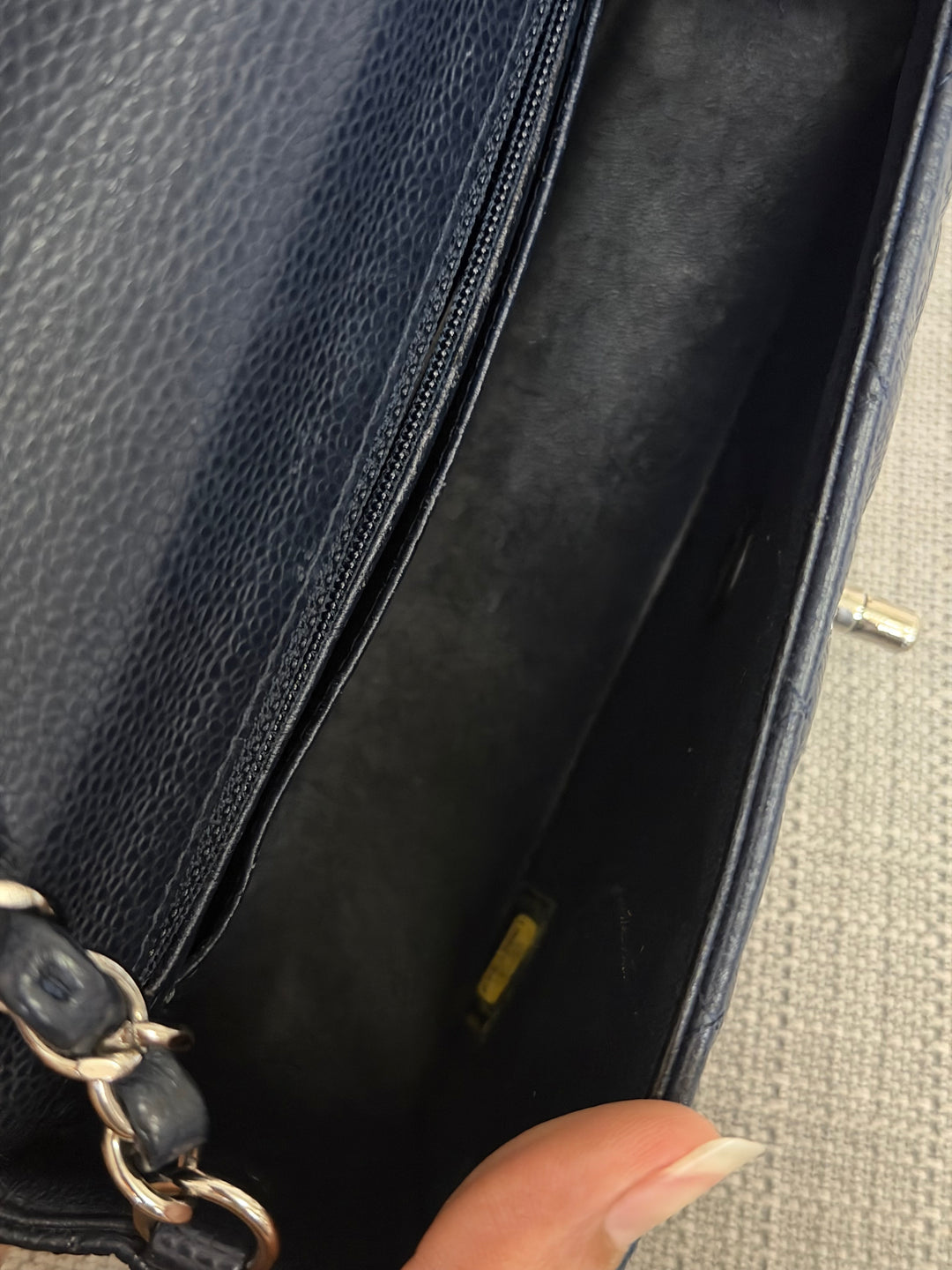 CHANEL series 19 Navy Caviar SHW Mini Rectangular Flap Bag 2014