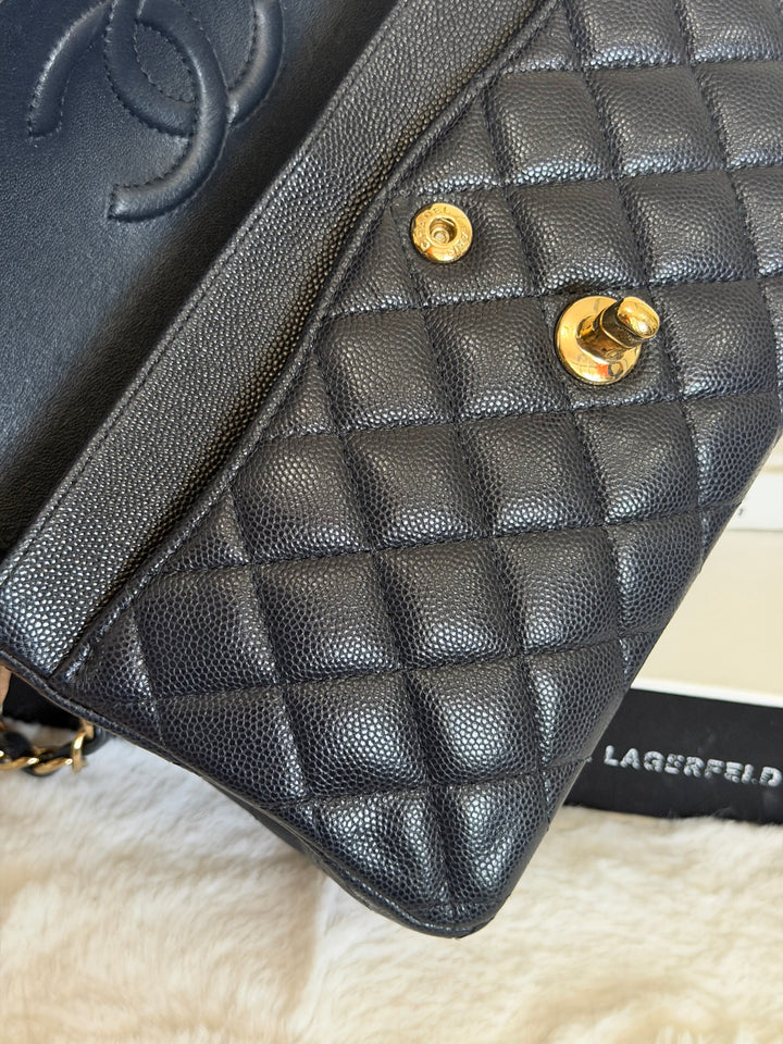 CHANEL series 31 Dark Navy Caviar LGHW Small Timeless Classic Double Flap Bag 2020/2021