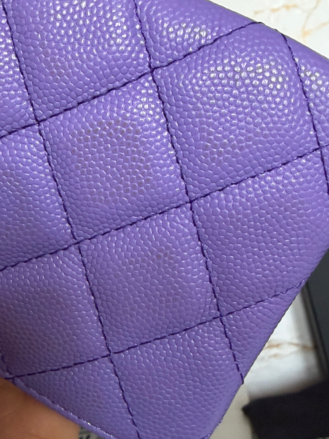 CHANEL series 28 20S purple caviar LGHW Mini O Case Pouch 15 cms