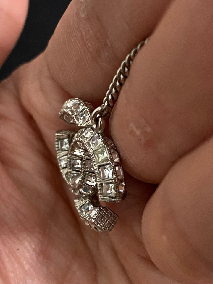 Chanel Crystal Earrings Silver Hardware