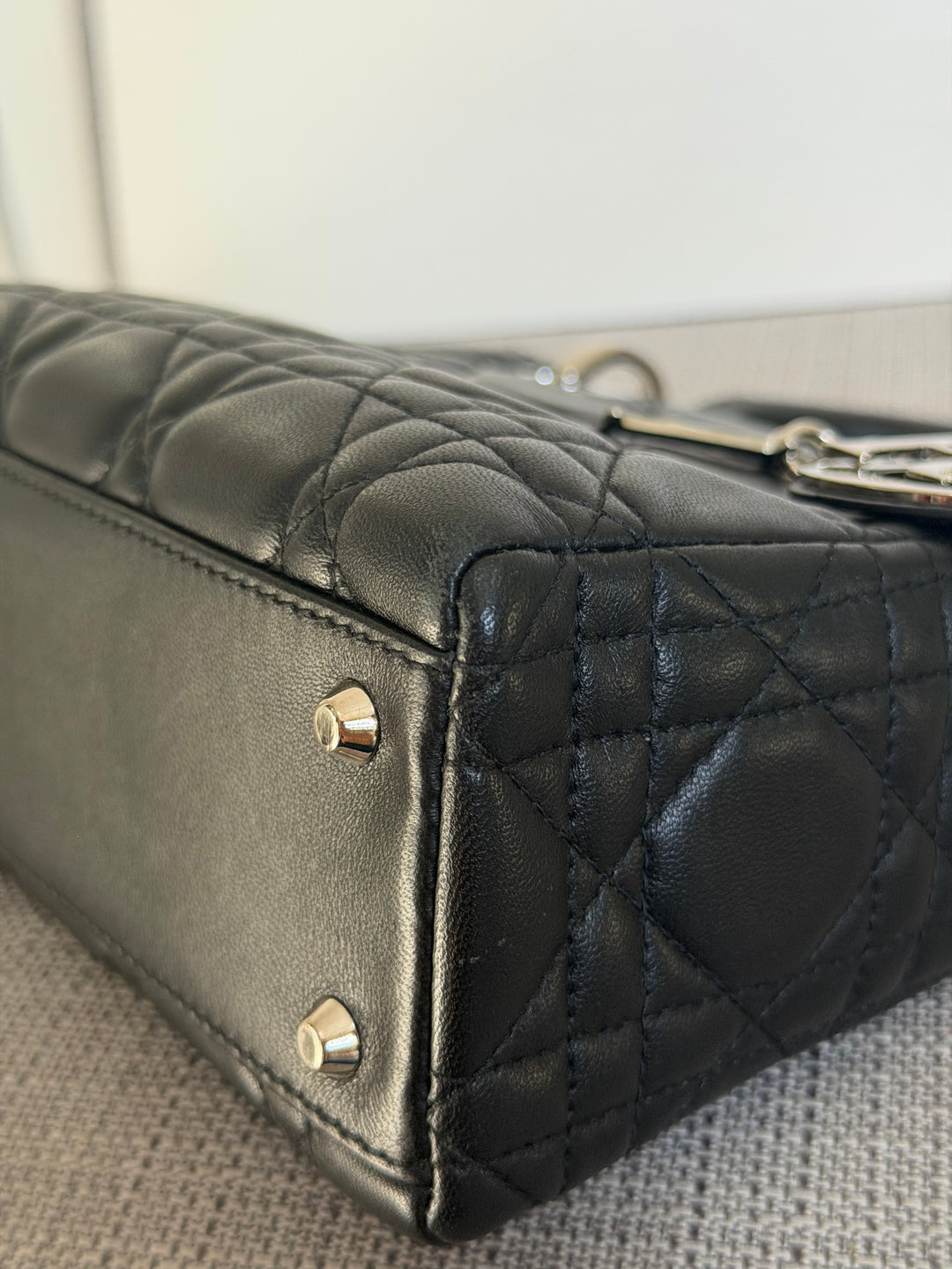 DIOR Lady Dior Mini Vintage Black Lambskin Silver hardware SHW 2006