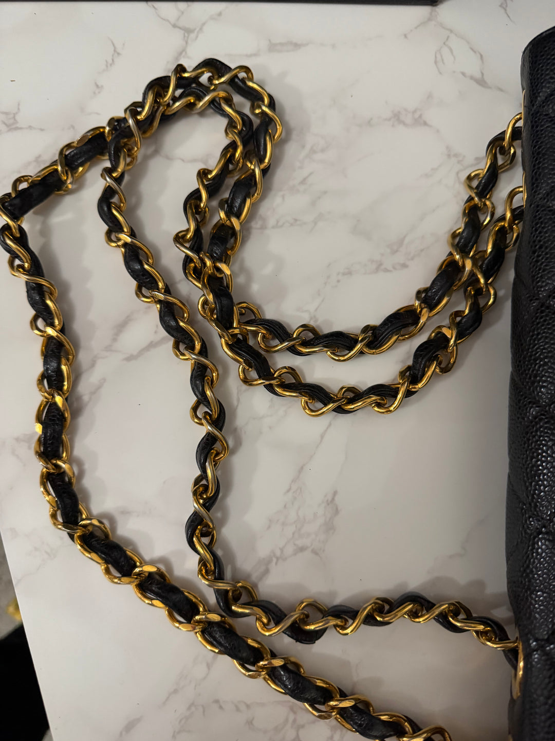 Chanel Series 7 24K GHW Black Caviar Vintage Jumbo Single Flap Bag 2008/2009