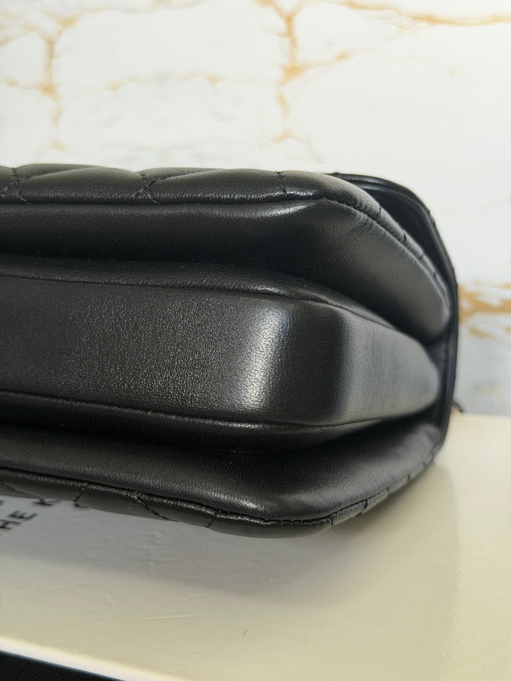 CHANEL Black Lambskin LGHW Trendy CC Flap Bag size MINI 8 inches with detachable Strap 2023/2024