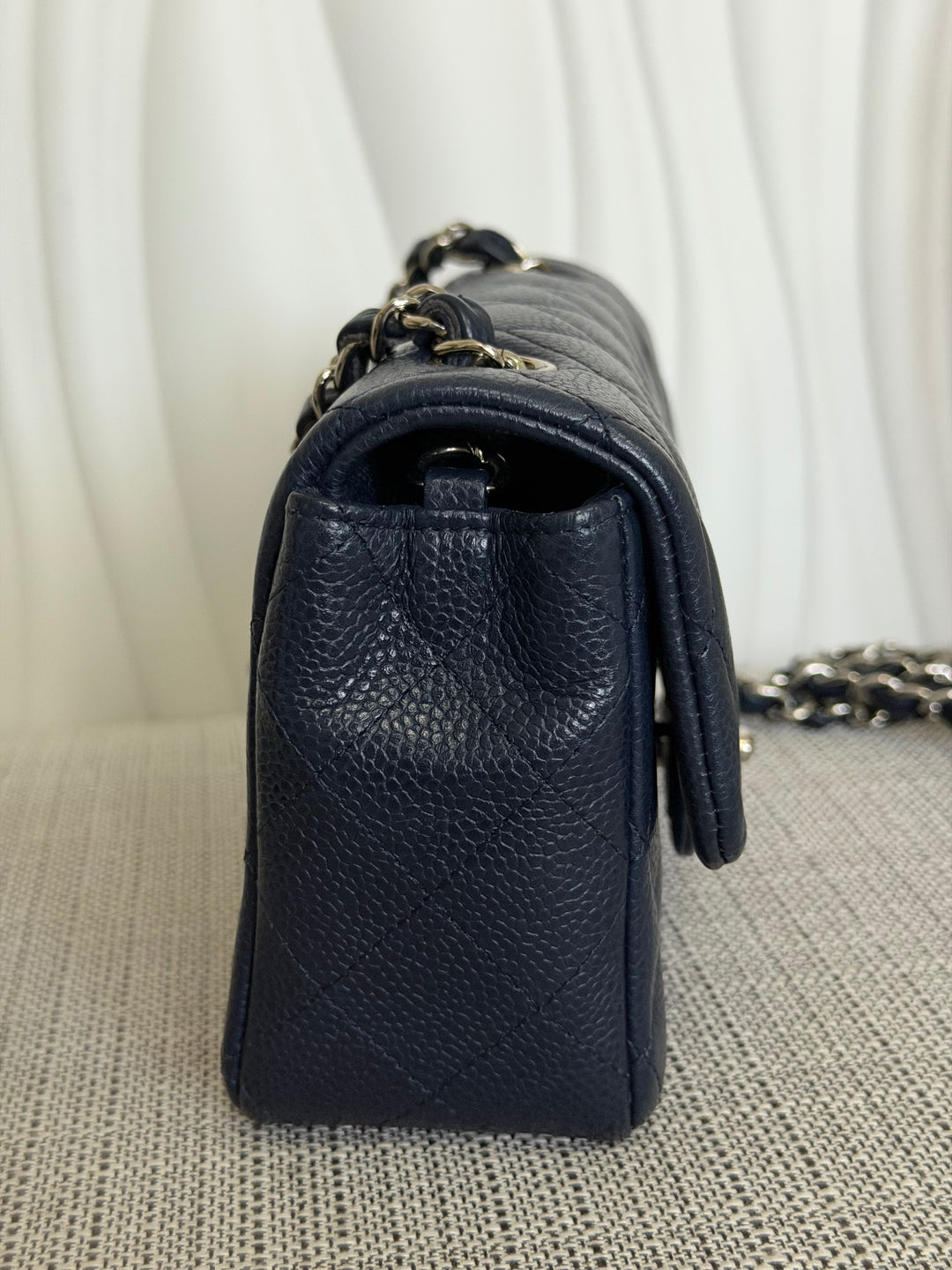 CHANEL series 19 Navy Caviar SHW Mini Rectangular Flap Bag 2014