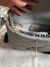 Load image into Gallery viewer, Chanel 19 size Small series 29 2020 Cruise Collection 20C Grey Lambskin Mixed HW Flap Bag
