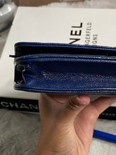 Load image into Gallery viewer, Chanel series 24 17B 2017 Fall/Winter Collection Navy Caviar SHW Classic Wallet on chain (WOC)
