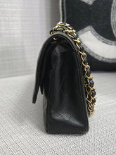 Load image into Gallery viewer, Chanel series 19 2014 Black Caviar GHW Medium ML Timeless Classic Double Flap Bag
