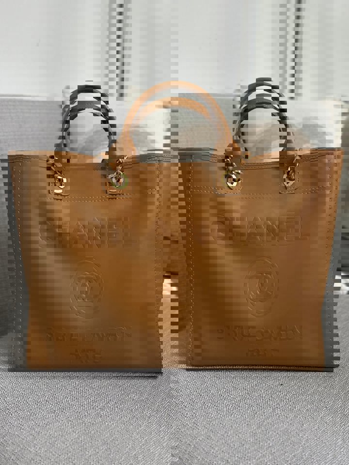 Chanel series 31 21S 2021 Spring/Summer collection Caramel Calf skin aged GHW Medium/Large Deauville Tote Bag with Top handle