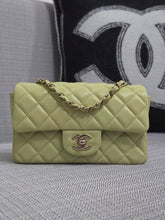 Load image into Gallery viewer, Chanel 23C 2022/2023 Cruise Collection Pastel Lime Green Lambskin Mini Rectangular Flap Bag with Champagne GHW
