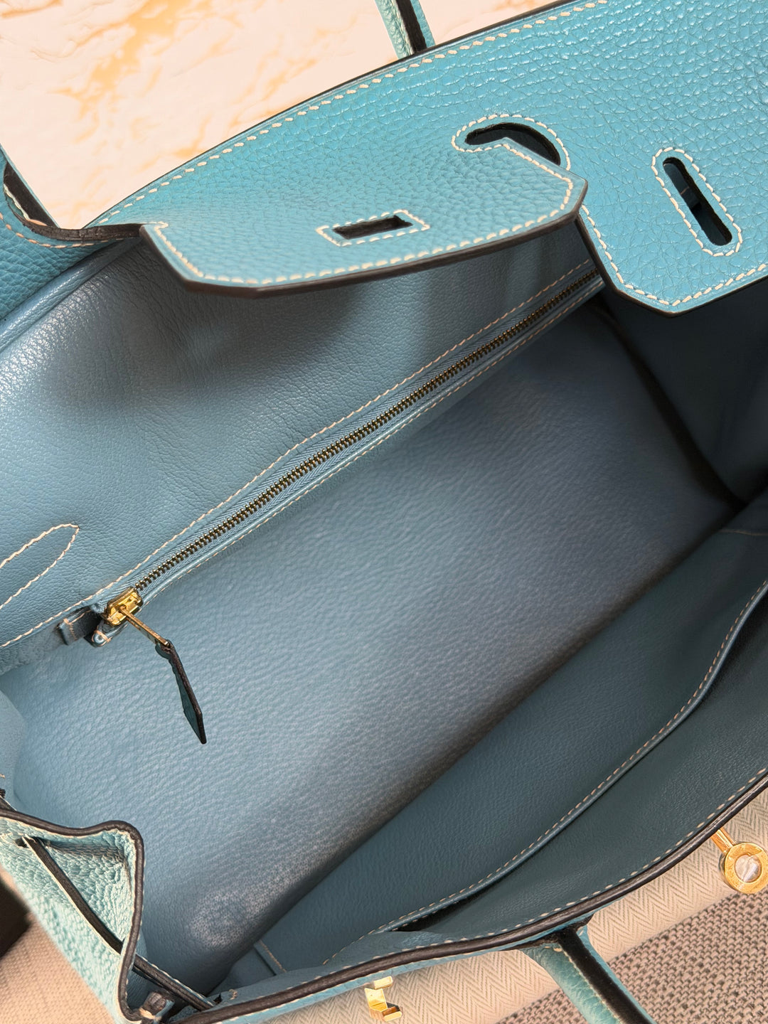 Hermes Birkin 30 in Bleu Jean Togo Leather GHW