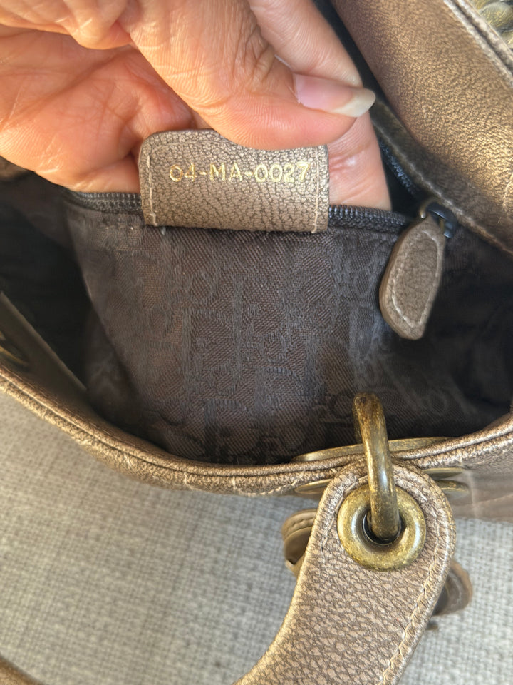Dior Lady Dior Mini In Bronze Lambskin Bronze Hardware 2007