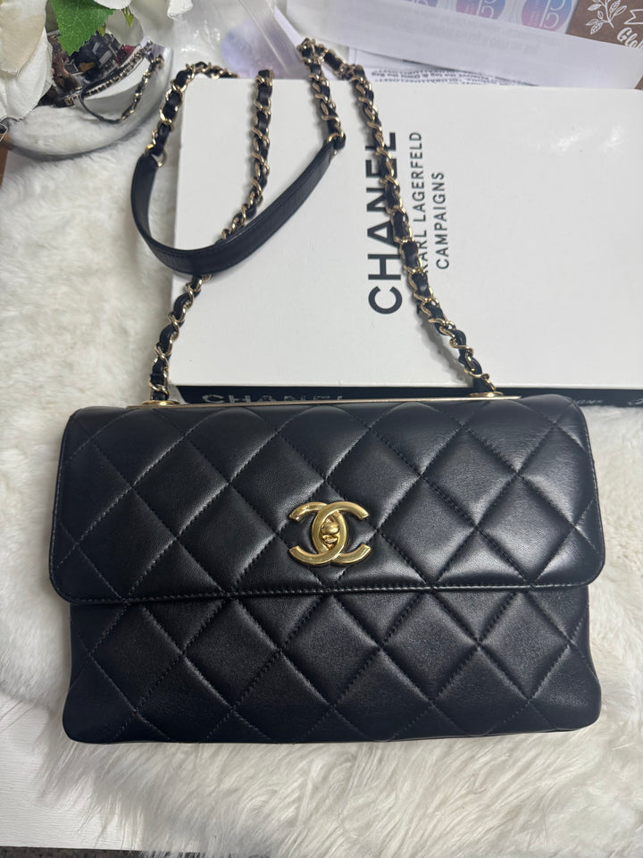 Chanel series 29 (2019) Black Lambskin LGHW Trendy CC Shoulder Flap Bag