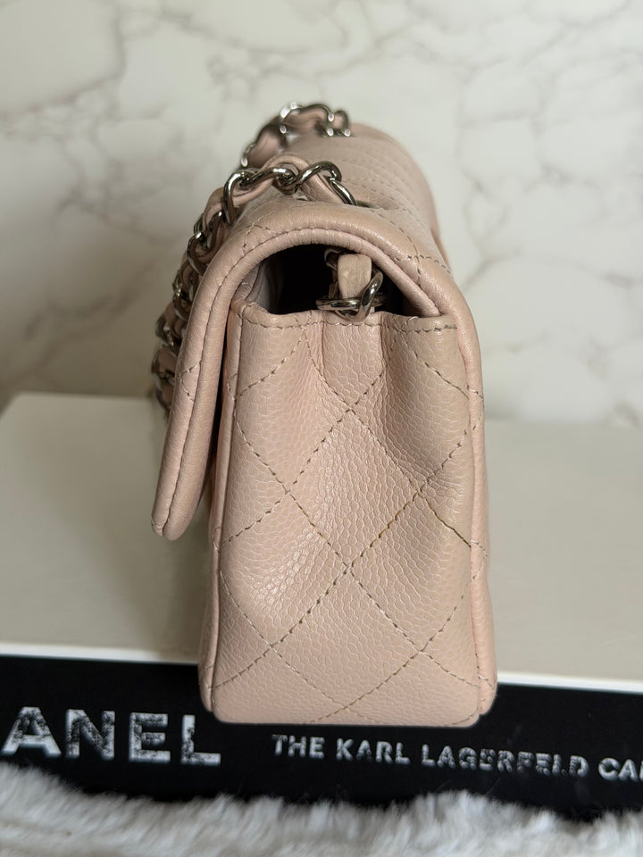 CHANEL series 18 Light Sakura Pink Caviar SHW Mini Rectangular Flap Bag 2014 14C collection