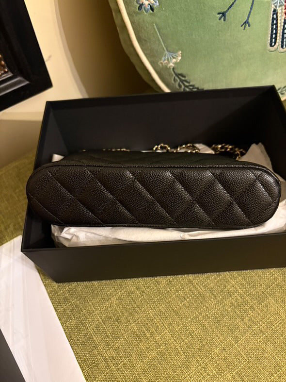 CHANEL Black Caviar LGHW New Style Clutch with chain 2025