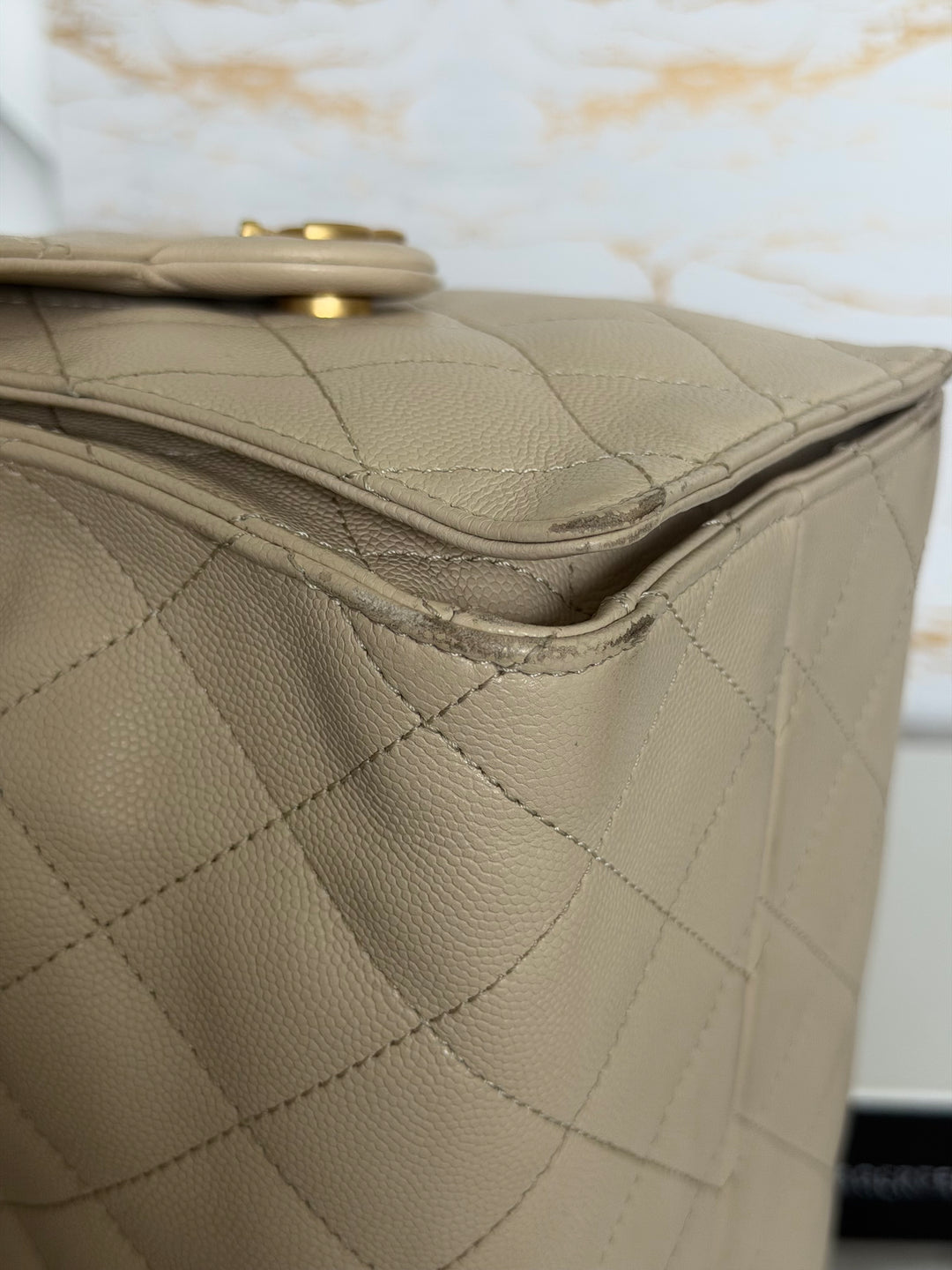 CHANEL Beige Caviar Aged GHW 25 Hobo Bag size SMALL 2025 25S collection