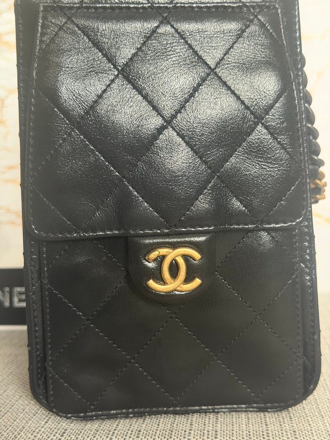 CHANEL Black Shiny Calf Skin Mixed Hardware 25 Hobo Bag size SMALL 2025/2026