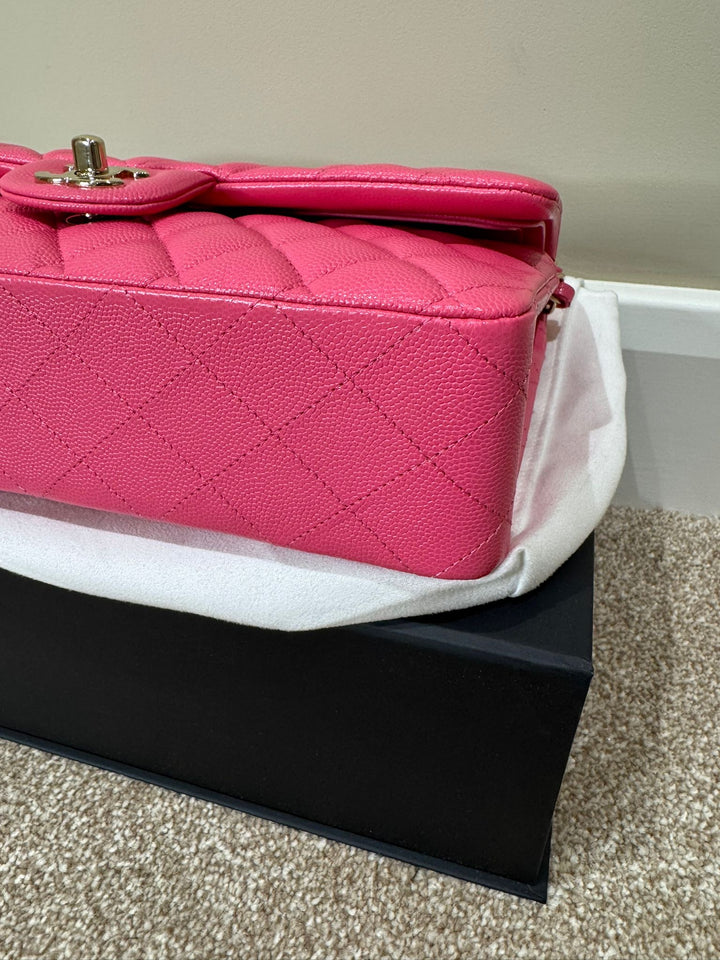 CHANEL 21C collection series 30 Barbie Pink Caviar LGHW Medium Timeless Classic Double Flap Bag