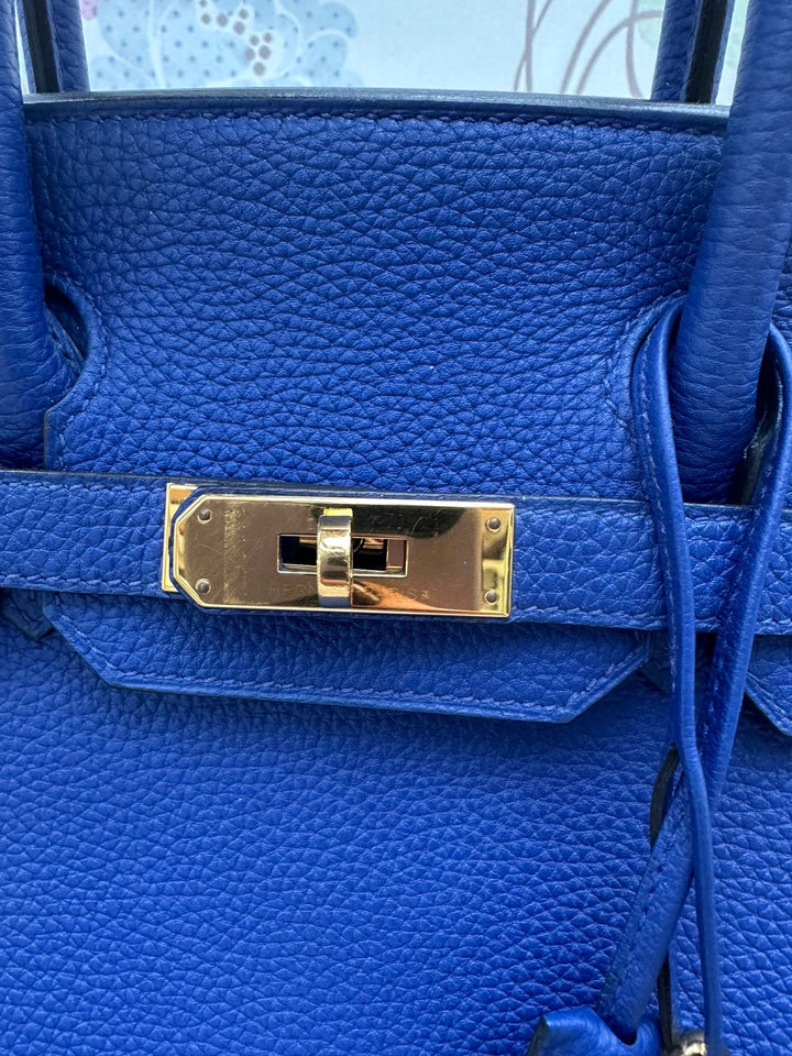 Hermes Birkin 30 Bleu Electric Togo Leather GHW Stamp T 2015 Bag