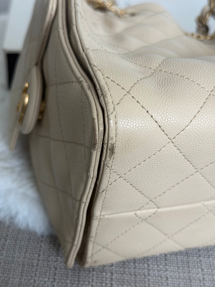 CHANEL Beige Caviar Aged GHW 25 Hobo Bag size SMALL 2025 25S collection