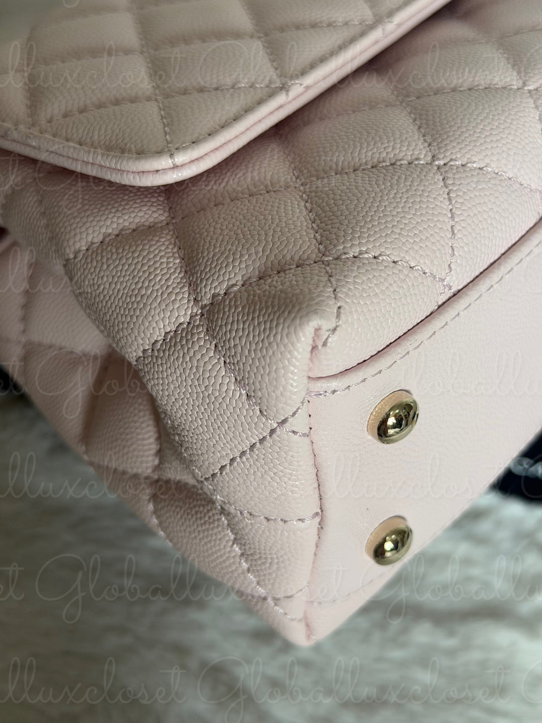 CHANEL 22P Light Pink Sakura Caviar LGHW Coco handle Flap Bag With detachable strap size Small 2022
