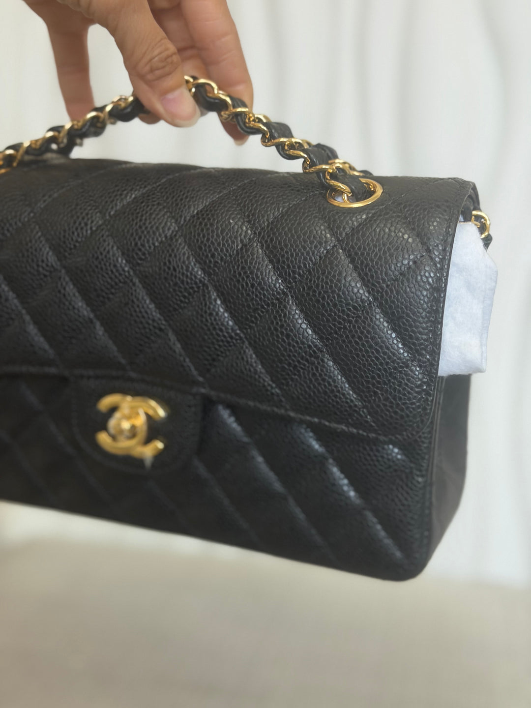 CHANEL Black Caviar GHW SMALL Timeless Classic Double Flap Bag 2022