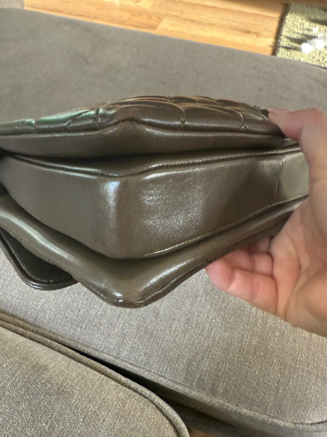 CHANEL series 23 2016 Khaki Green Lambskin LGHW Trendy CC Flap bag size Small with detachable chain