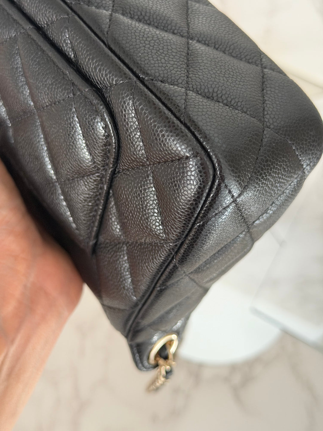 CHANEL New style Clutch/Wallet on Chain WOC in Black caviar LGHW and Burgundy lining 2025