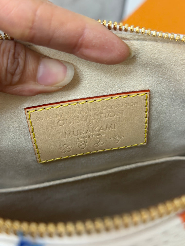 LOUIS VUITTON LV TM x LV Takashi Murakami Blanc White Multicolored Monogram canvas Speedy Bandouliere 25